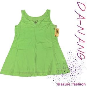 DA-NANG SURPLUS Green V-Neck Tank Top!